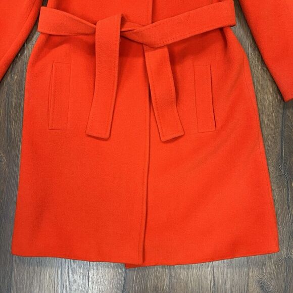 Georges RECH Paris Orange 100% Laine Wool Dress Coat SZ 40 - Picture 5 of 10